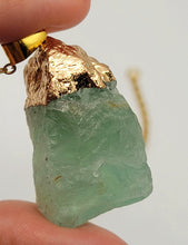 Load image into Gallery viewer, Raw Crystal Fluorite Stone Necklace Healing crystal Necklace
