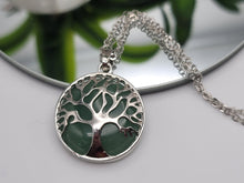 Load image into Gallery viewer, Green Aventurine Crystal Necklace Tree Of Life Necklace
