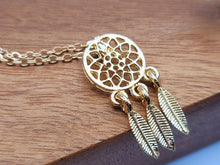 Load image into Gallery viewer, dainty Sleep Catcher necklace Minimalist Dream Catcher Necklace
