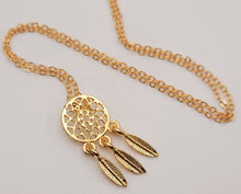 Load image into Gallery viewer, dainty Sleep Catcher necklace Minimalist Dream Catcher Necklace
