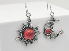 Load image into Gallery viewer, Handmade Carnelian Natural Drop Earrings , Moon &amp; Sun Earrings
