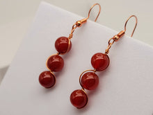 Load image into Gallery viewer, Handmade Carnelian Natural Drop Earrings , Stone Earrings
