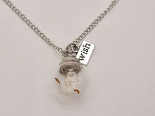 Load image into Gallery viewer, Wish Necklace in Glass With Natural Dandelion Seeds inside
