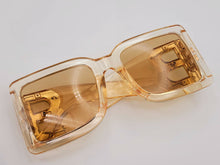 Load image into Gallery viewer, Fashion Big Rectangle Unisex Luxury Sunglasses Vintage Punk Oversized Gold Tea
