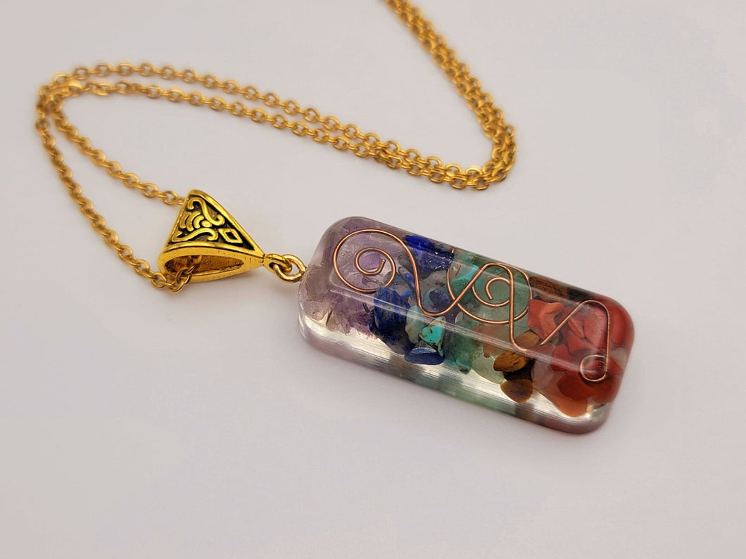 7 Chakras Orgonite Necklace: Daily Necklace Orogonite Orgone necklace