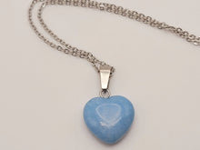 Load image into Gallery viewer, Blue Chalcedony Heart necklace Powerful necklace Healing Energy Necklace
