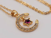 Load image into Gallery viewer, Moon Star Pendant Necklace - Trendy Moon necklace Gold tone
