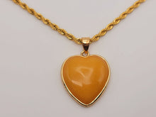 Load image into Gallery viewer, Genuine Natural Handmade Crystal Choker Necklace Gold Tone Citrine Healing Crystal Heart Necklace
