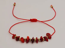 Load image into Gallery viewer, Radiant Red Jasper Chip Adjustable Bracelet - Handcrafted Beauty for Him or Her
