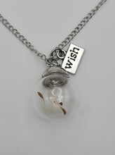 Load image into Gallery viewer, Wish Necklace in Glass With Natural Dandelion Seeds inside
