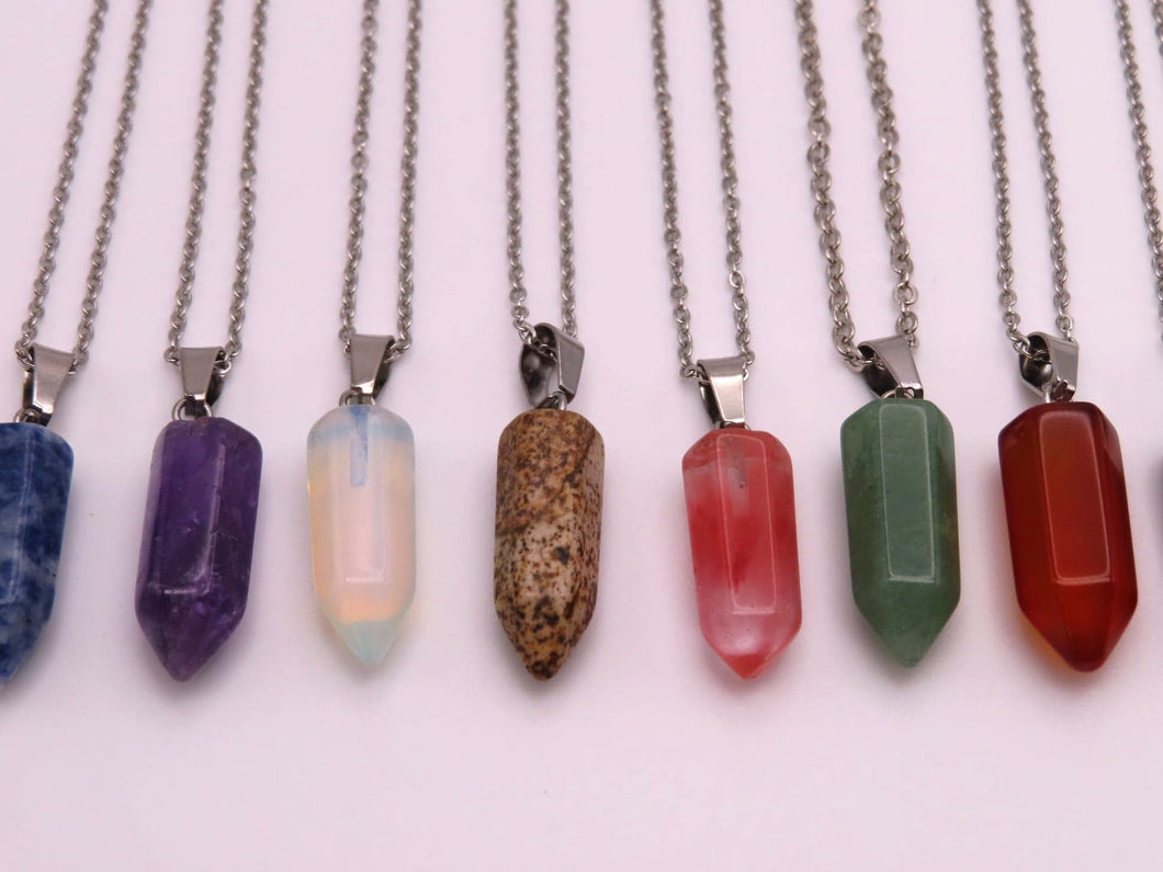 Natural Handmade Point Necklace Manifestation Crystals