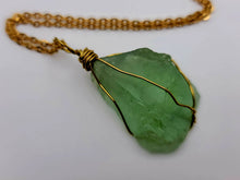 Load image into Gallery viewer, Raw Crystal Fluorite Stone Necklace Healing crystal Necklace
