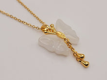 Load image into Gallery viewer, Trendy Butterfly necklace Gold tone - Milky Quartz Butterfly Necklace
