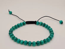 Load image into Gallery viewer, Green  Cats Eye Stone Bracelet Genuine bead bracelet Adjustable
