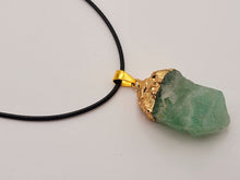 Load image into Gallery viewer, Raw Crystal Fluorite Stone Necklace Healing crystal Necklace
