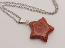 Load image into Gallery viewer, Gold Sandstone Crystal Star Necklace Trending Pendant Necklace Gift For Her, Handmade Necklace
