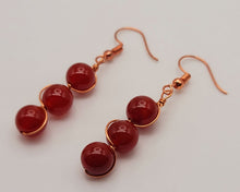 Load image into Gallery viewer, Handmade Carnelian Natural Drop Earrings , Stone Earrings
