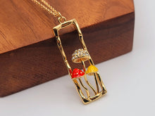 Load image into Gallery viewer, Mushroom Necklace  Boho Jewelry for Gift, Gold Mushroom Pendant, Hippie Jewelry
