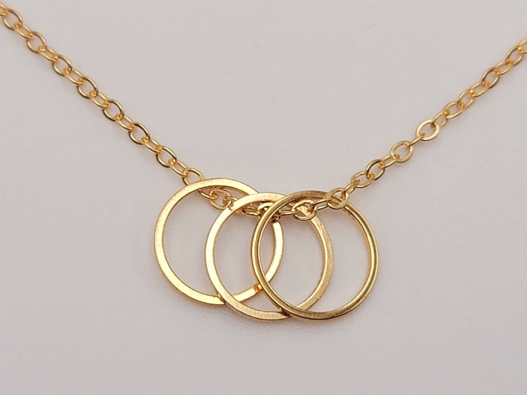 Circles Necklace, Dainty Gold circle, Karma Necklace, Eternity, Simple Open Circle,