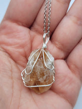 Load image into Gallery viewer, Natural Handmade Crystal Necklace Silver Raw Citrine Necklace
