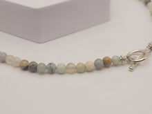 Load image into Gallery viewer, Amazonite Choker Necklace Silver tone Gorgeous Choker 4mm Beads
