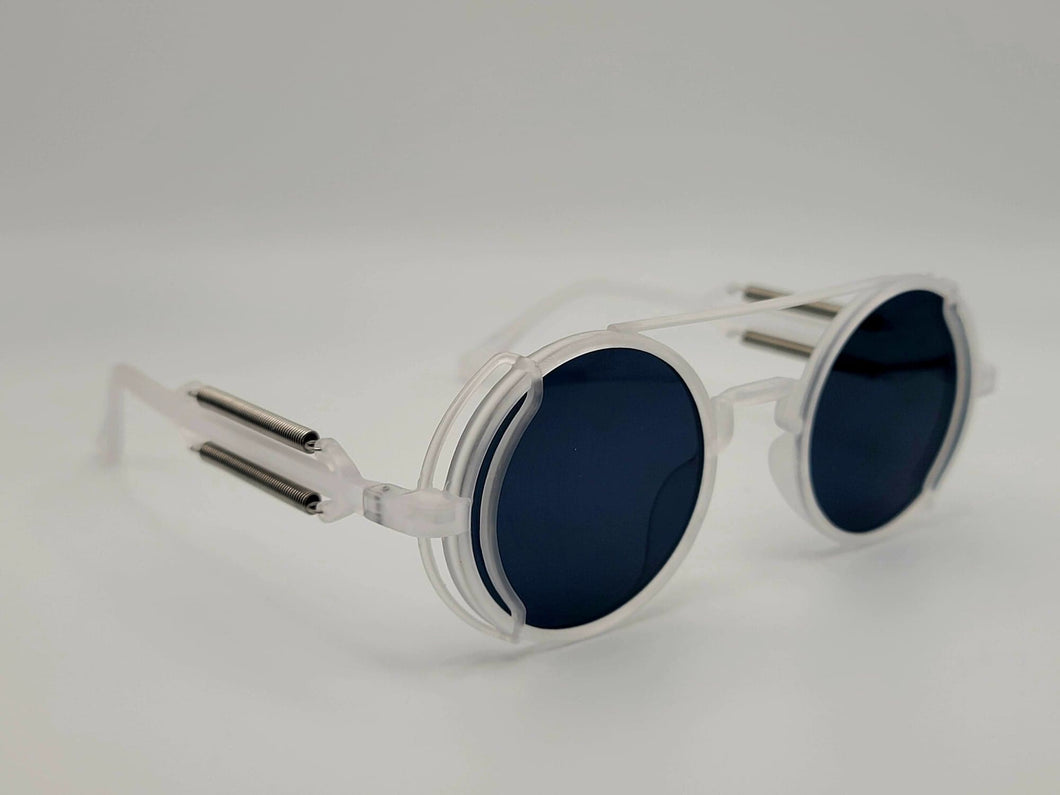 Steampunk Goggles Glasses Round Sunglasses Emo Retro Vintage White