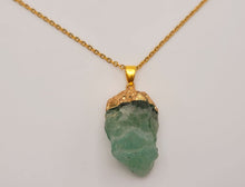 Load image into Gallery viewer, Raw Crystal Fluorite Stone Necklace Healing crystal Necklace
