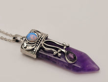 Load image into Gallery viewer, Natural Amethyst Point pendant necklace, natural Amethyst stone
