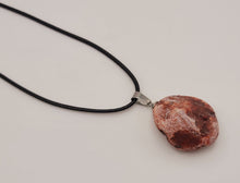 Load image into Gallery viewer, Crystal Necklace Silver Leather Carnelian Irregular Stone Healing Crystal Necklace
