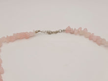 Load image into Gallery viewer, Rose  Quartz Chip Choker Necklace Silver tone Gorgeous Choker
