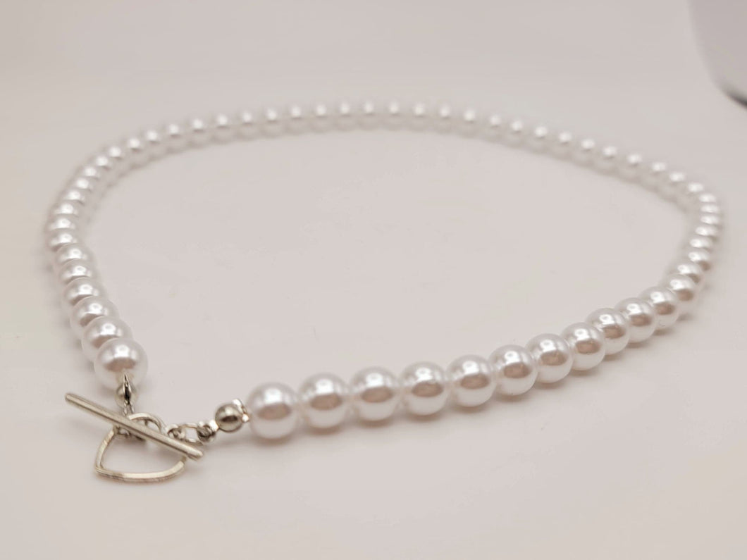 Pearl heart Choker Necklace  Trendy Pearl necklace