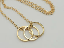 Load image into Gallery viewer, Circles Necklace, Dainty Gold circle, Karma Necklace, Eternity, Simple Open Circle,
