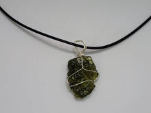 Load image into Gallery viewer, Genuine Moldavite Necklace 100 % Natural Sterling Silver

