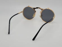 Load image into Gallery viewer, Steampunk Goggles Glasses Round Sunglasses Emo Retro Vintage Flip Up
