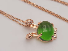 Load image into Gallery viewer, Jade Natural Bunny Necklace Gold Tone Necklace- Good Luck•Fortune (Powerful Necklace)
