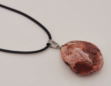 Load image into Gallery viewer, Crystal Necklace Silver Leather Carnelian Irregular Stone Healing Crystal Necklace
