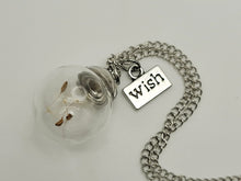 Load image into Gallery viewer, Wish Necklace in Glass With Natural Dandelion Seeds inside
