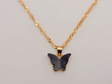 Load image into Gallery viewer, Different Colors Butterfly Necklace - Trendy Butterfly necklace GOLD tone -
