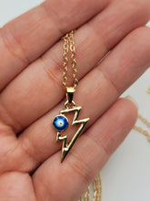 Load image into Gallery viewer, Evil Eye Necklace Blue Evil Eye Blue Eye Necklace • Gift for Her • Thunder Necklace
