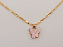 Load image into Gallery viewer, Different Colors Butterfly Necklace - Trendy Butterfly necklace GOLD tone -
