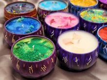 Load image into Gallery viewer, Manifestation Candles For Love, Abundance, Clarity, Spiritual Cleanse, Healing, reiki energy, herbs, and organic soy Wax
