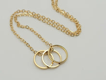 Load image into Gallery viewer, Circles Necklace, Dainty Gold circle, Karma Necklace, Eternity, Simple Open Circle,
