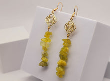 Load image into Gallery viewer, Handmade Dream Prehnite Natural Drop Earrings , Crystal  Earrings
