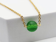 Load image into Gallery viewer, 100 % Natural Handmade Crystal Moldavite Necklace Gold Wire Wrapped Healing Crystal Necklace
