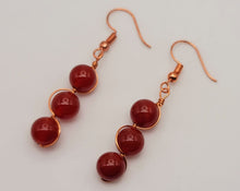 Load image into Gallery viewer, Handmade Carnelian Natural Drop Earrings , Stone Earrings
