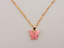 Load image into Gallery viewer, Different Colors Butterfly Necklace - Trendy Butterfly necklace GOLD tone -
