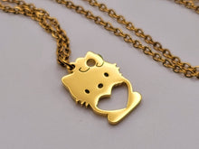 Load image into Gallery viewer, Kitty Pendant Necklace - Trendy Kitty necklace Gold tone
