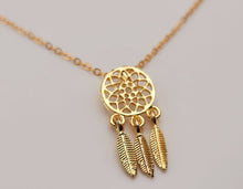 Load image into Gallery viewer, dainty Sleep Catcher necklace Minimalist Dream Catcher Necklace
