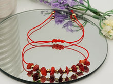 Load image into Gallery viewer, Radiant Red Jasper Chip Adjustable Bracelet - Handcrafted Beauty for Him or Her
