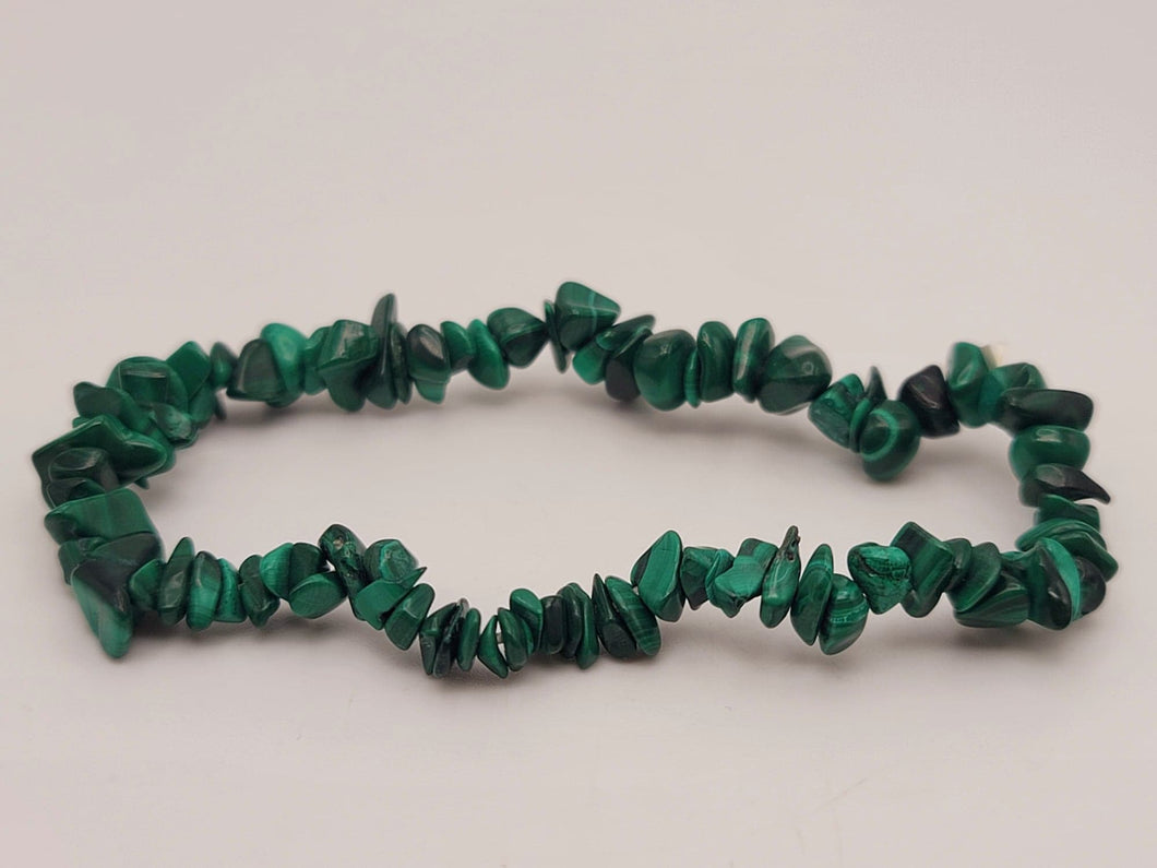 Malachite Bracelet Handmade Genuine Crystal Stretch  Bracelet